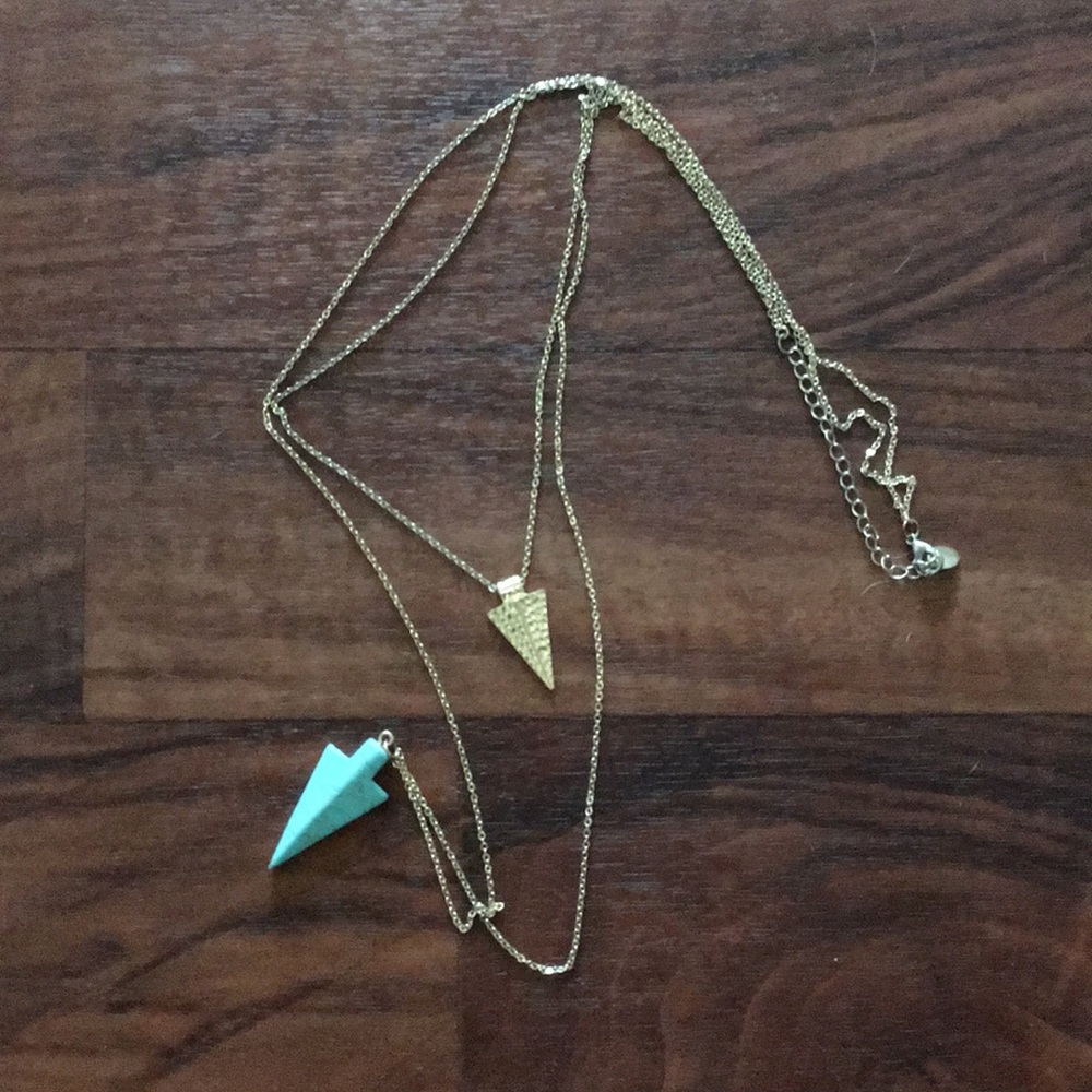 Turquoise and Gold Pendant Necklace